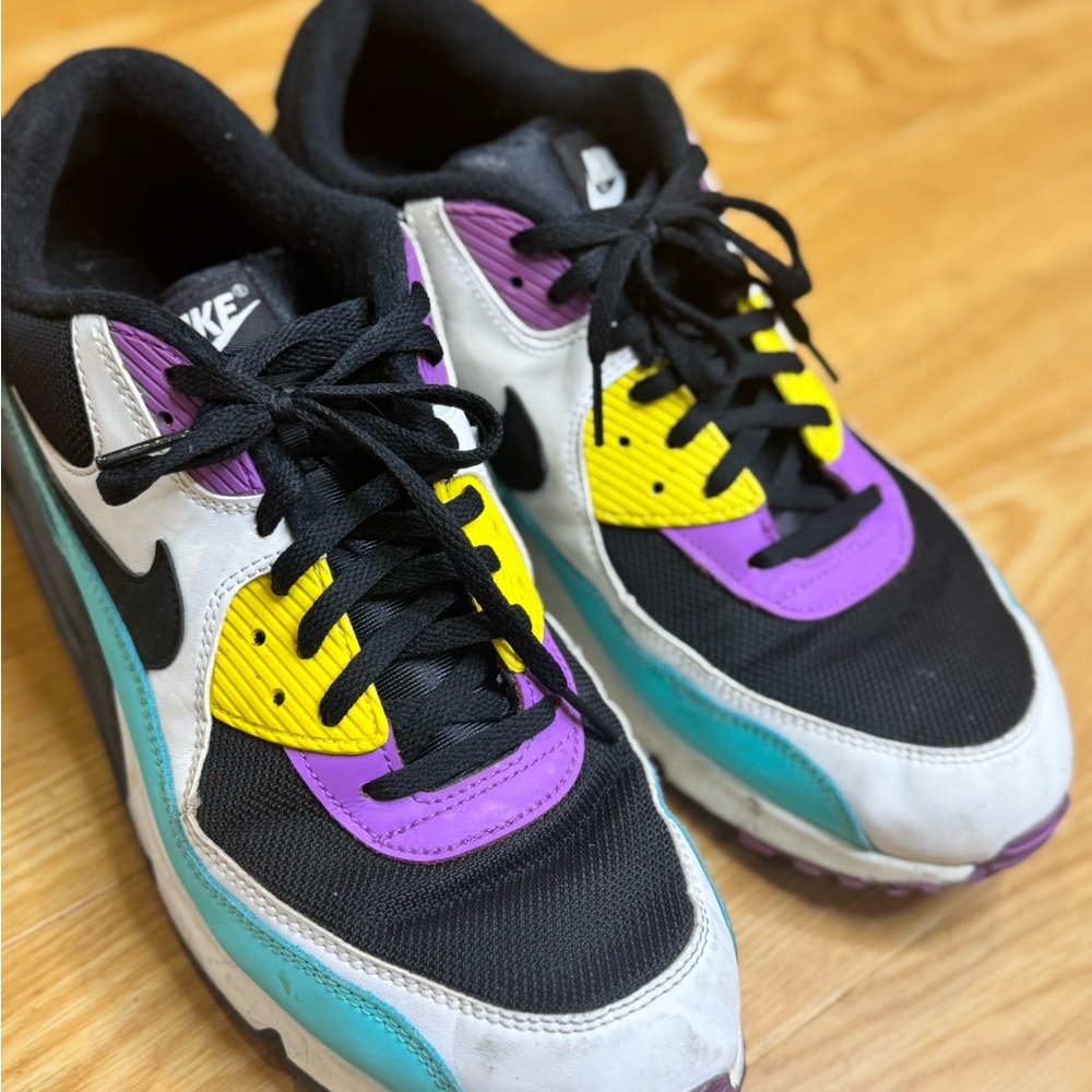 Nike Black and Purple Sneakers with Yellow Accents